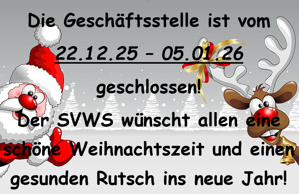 Geschäftsstelle geschlossen bis 05.01.2026